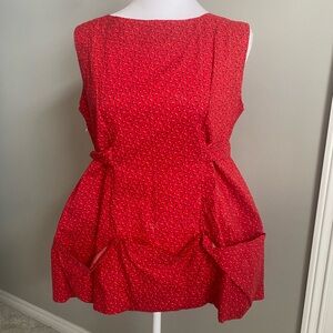 Handmade Red Apron Sleeveless with Pattern